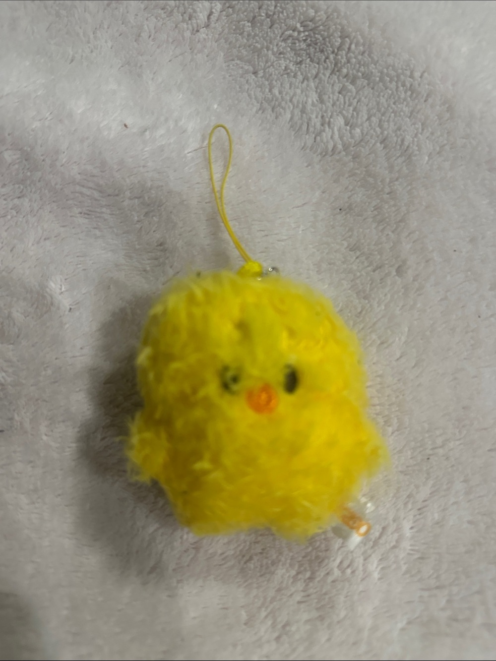SHEIN Yellow Fluffy Chick Plush Keychain